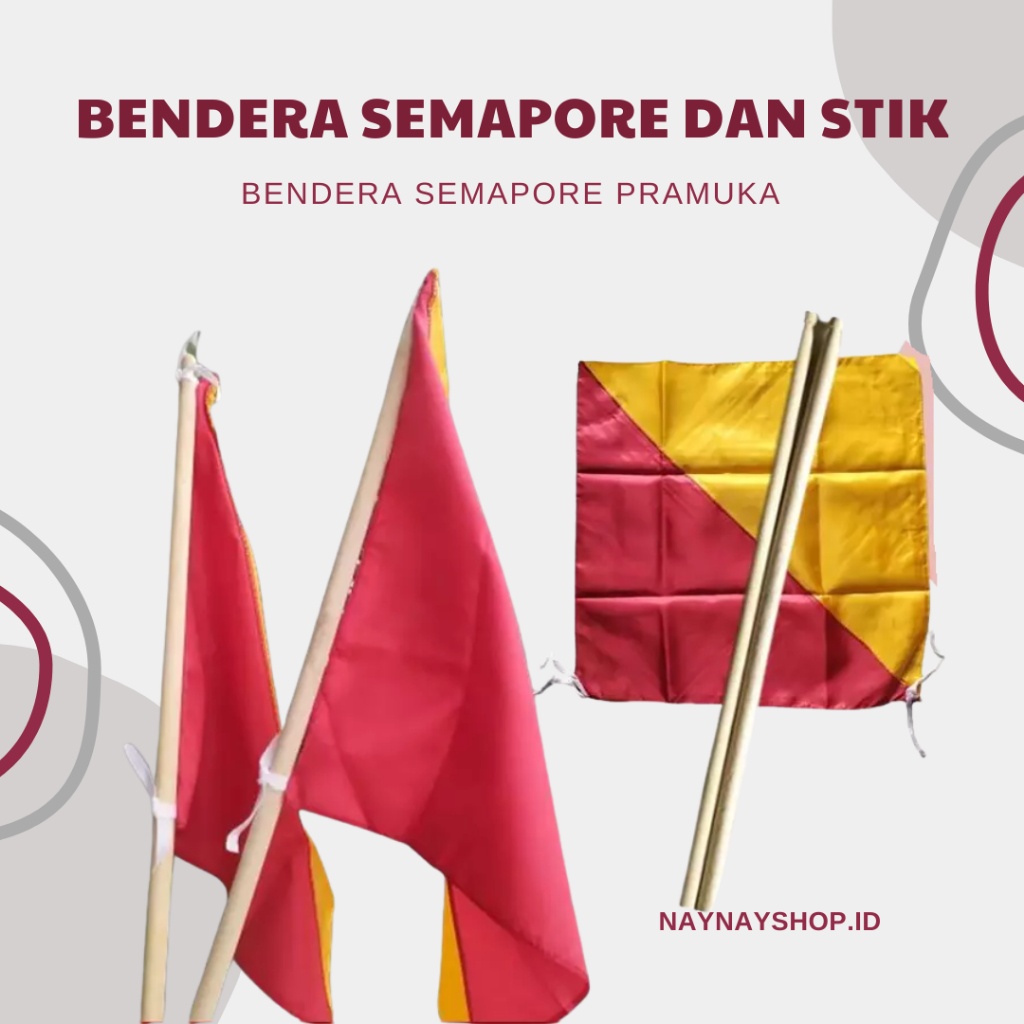 Bendera Semaphore Pramuka + Stick Tongkat Semaphore