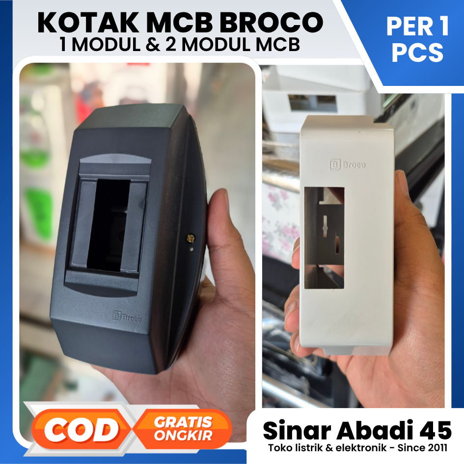 Kotak MCB Broco 1 Modul 2 Modul Box MCB 1L 2L Original Cover Panel Listrik Rumah Box Sekering Mini B