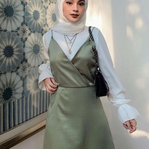 LONG DRESS SATIN / GAMIS SATIN TERBARU / OOTD HIJAB / DRES WANITA KEKINIAN