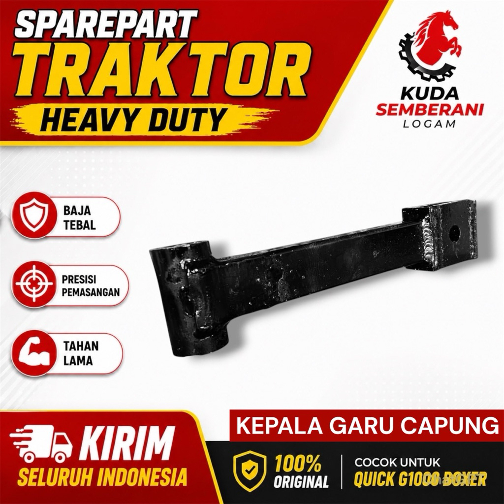 Kepala Garu Traktor Quick Impala-Capung Dudukan Garu Heavy Duty Original Bahan Besi Beton Warna Hita