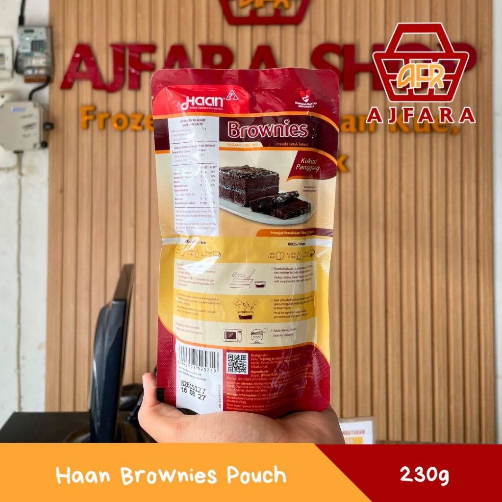 Haan Brownies Pouch 230g Tepung Premiks Kue Instan Kukus atau Panggang Halal MD