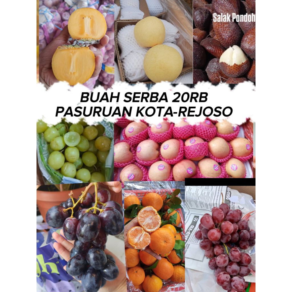 Buah Segar Apel, Anggur, Jeruk, Pir,Kesemek, salak DLL