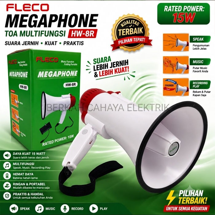 Megaphone Fleco Hw-8r Rechargeable | Toa Megaphone Fleco Hw-8r Pengeras Suara Portabel