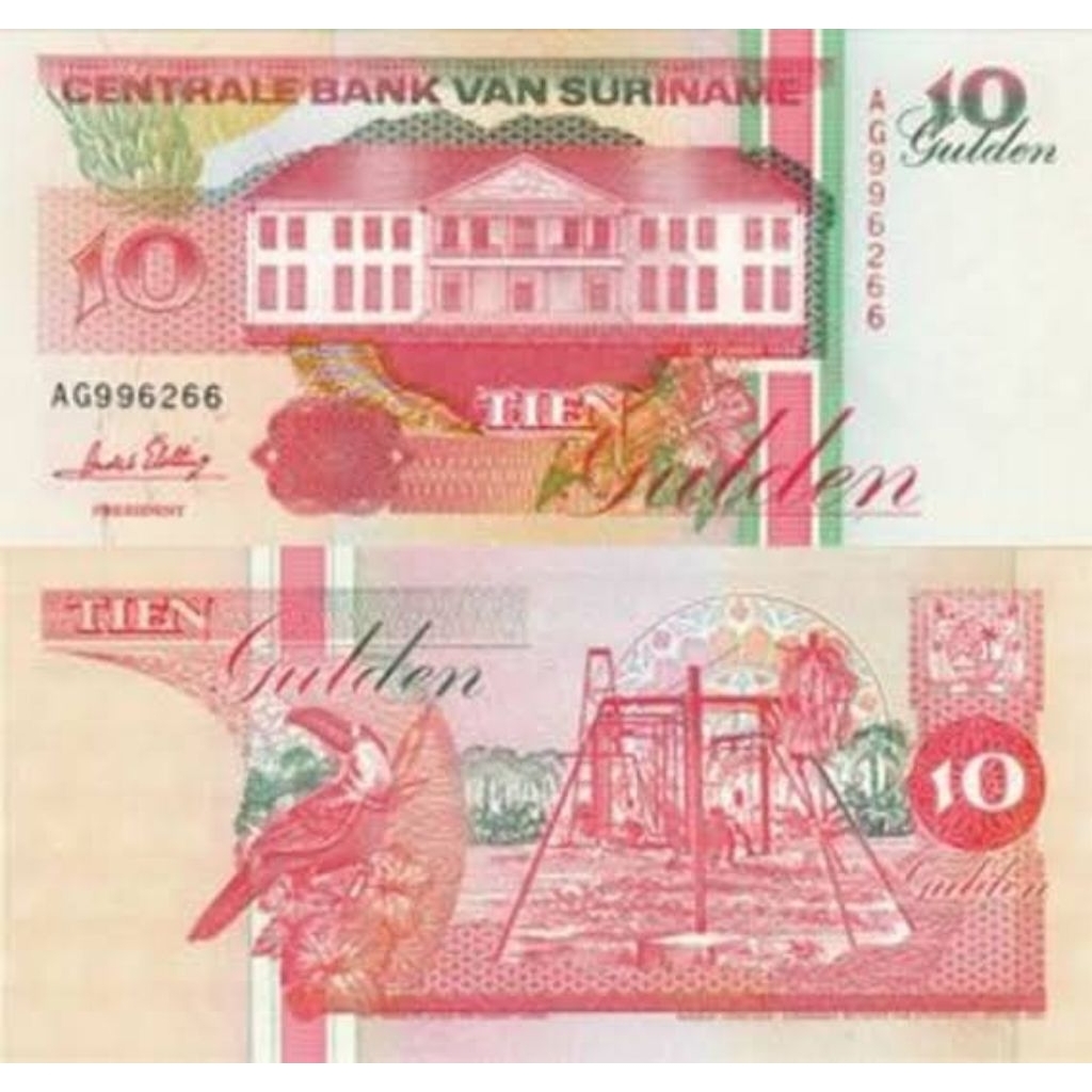 Uang Kuno Suriname 10gulden UNC untuk Mahar dan Koleksi Numismatik