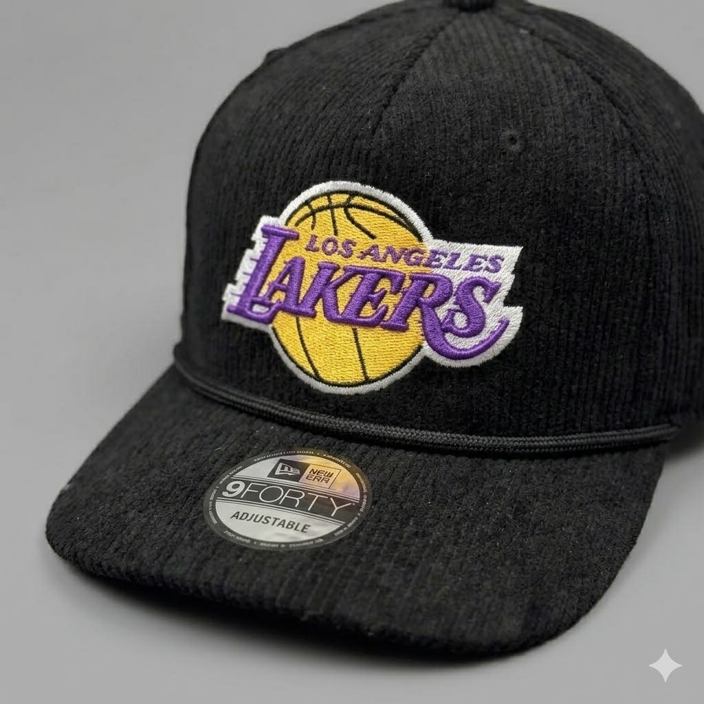 Snapback Caps Unisex Bahan Corduroy Bordir Caps LAKERS Allsize