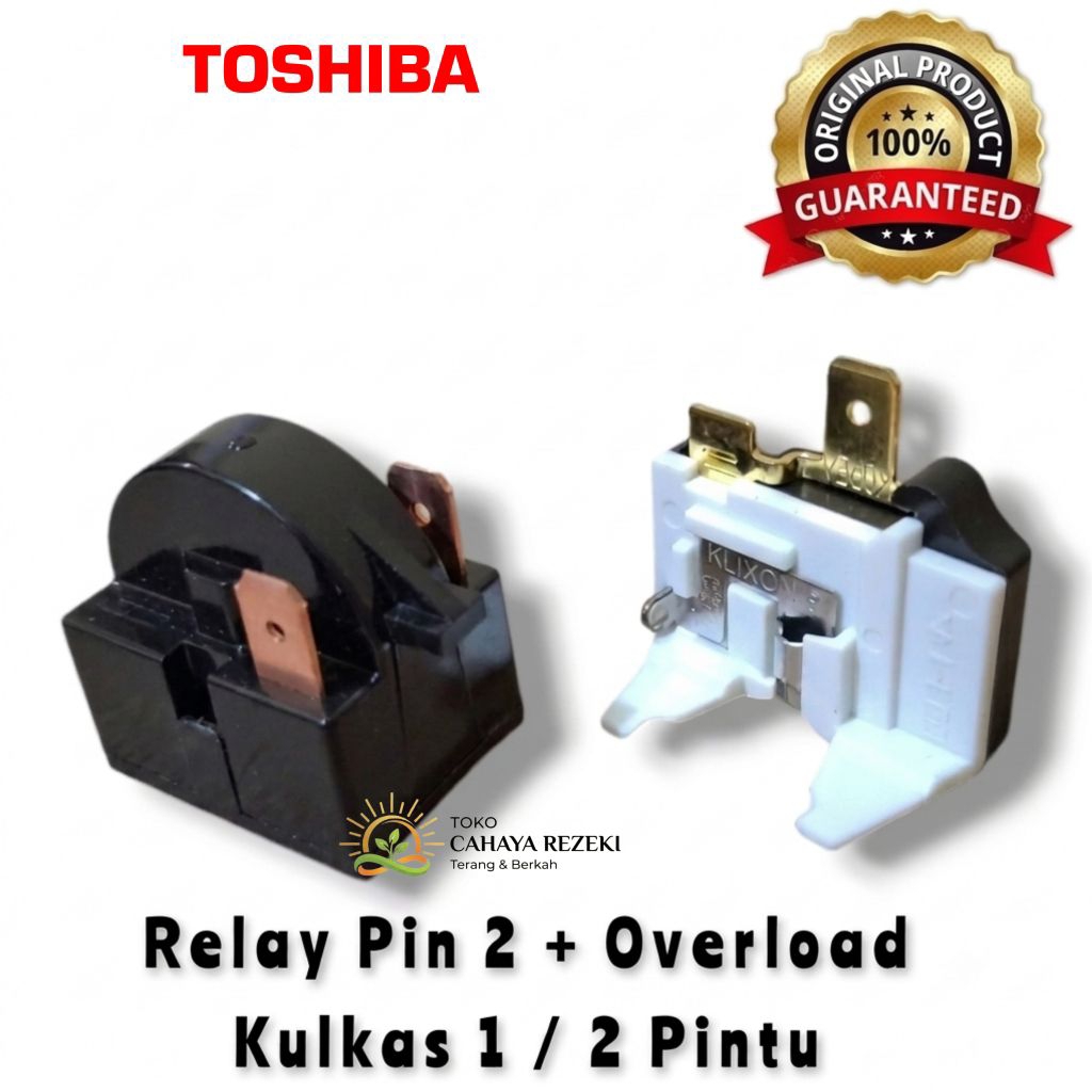 Relay Pin 2 + Ptc Overload Kulkas TOSHIBA 2 Pintu
