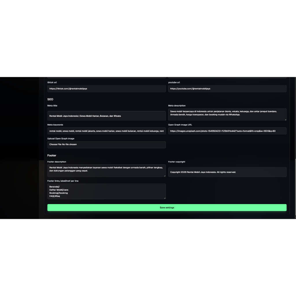 Website Rental Mobil & Kendaraan Siap Pakai | Booking WhatsApp + Admin Dashboard + Full Source Code