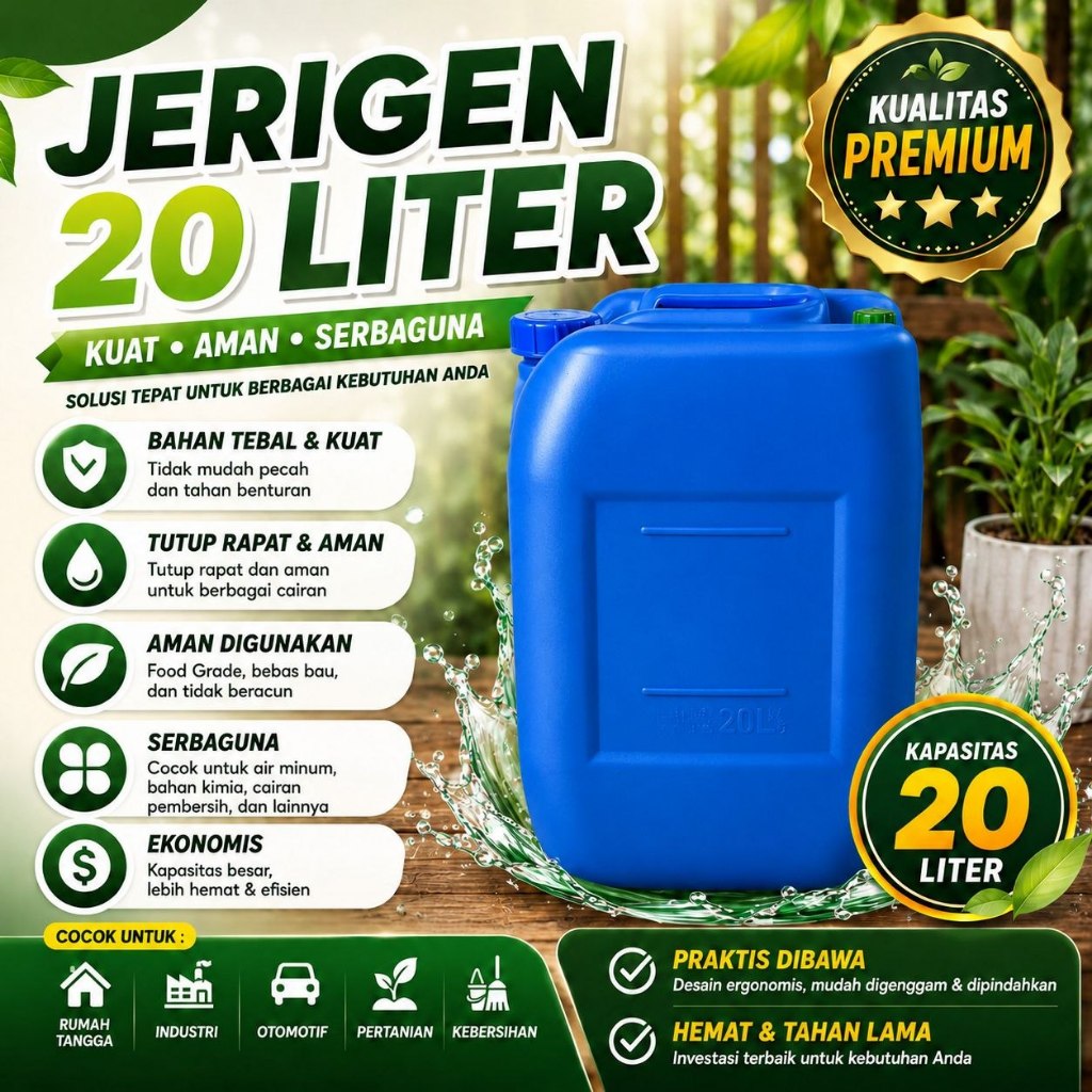 JERIGEN 20 LITER | JELIKEN | KOMPAN BIRU | KOKANG | DERIGEN | DIRIGEN | JERIKEN BEKAS 90% BAHAN TEBA