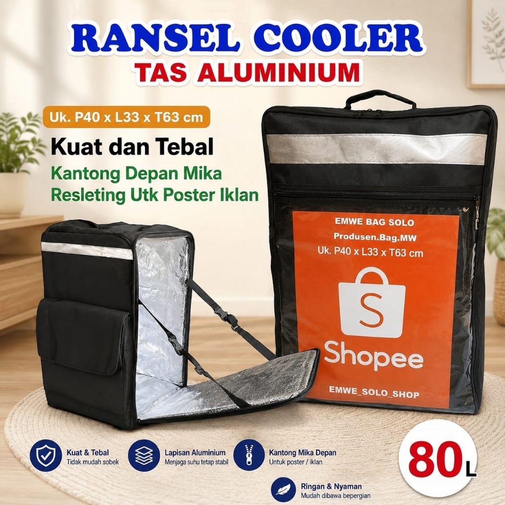 Tas Ransel Jumbo. Tas Grabfood Aluminium Foil. Tas Kirim Makanan. Tas Gofood
