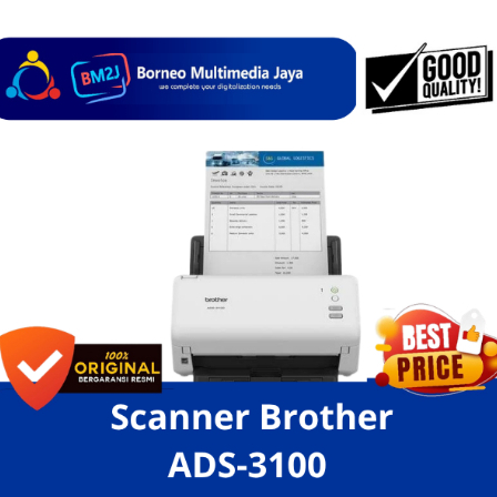 BROTHER ADS-3100 ADS3100 Desktop Scanner 40ppm USB Duplex Dual CISS OCR Dokumen Scanner A4 F4 Legal 