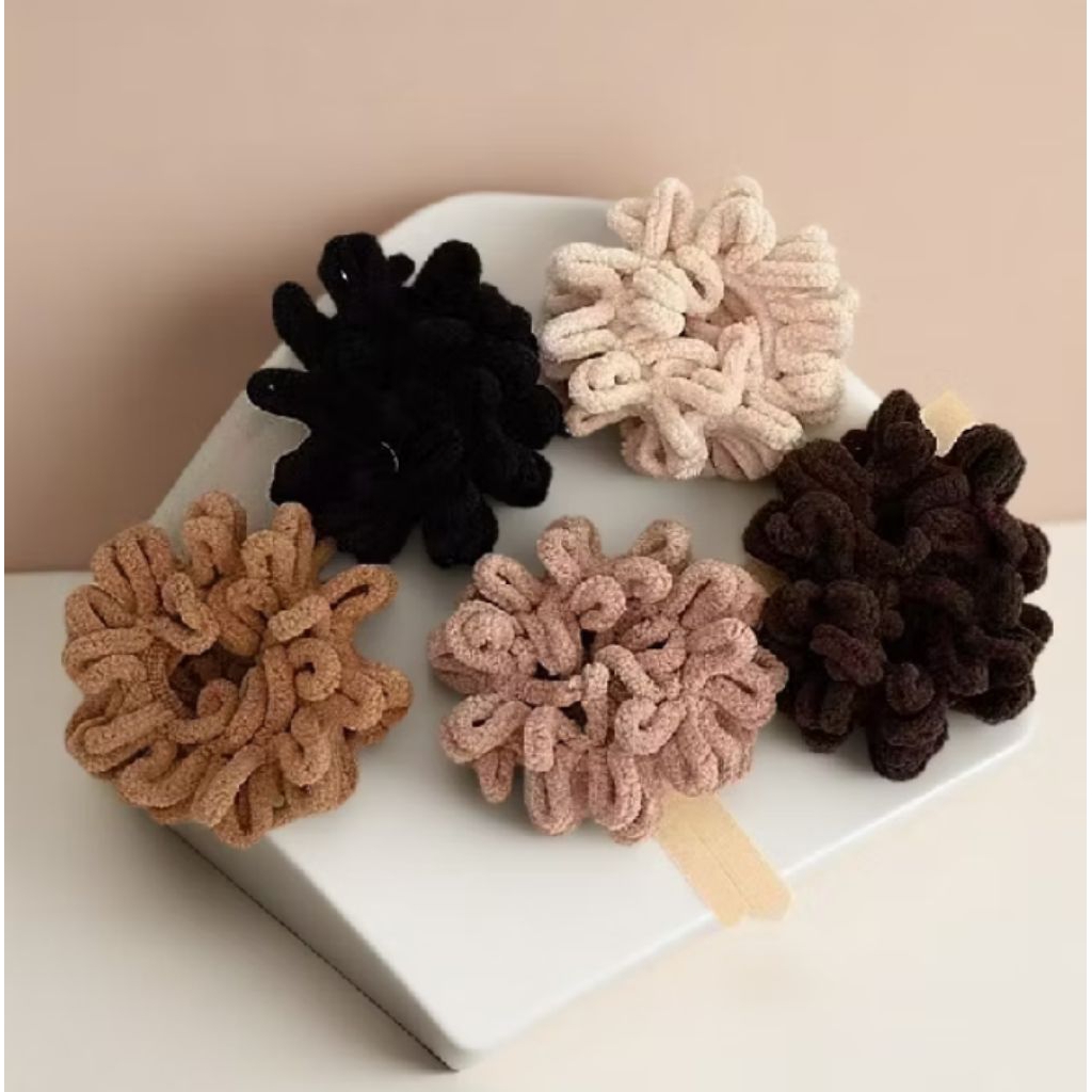 ikat rambut gurita mini cepol scrunchie