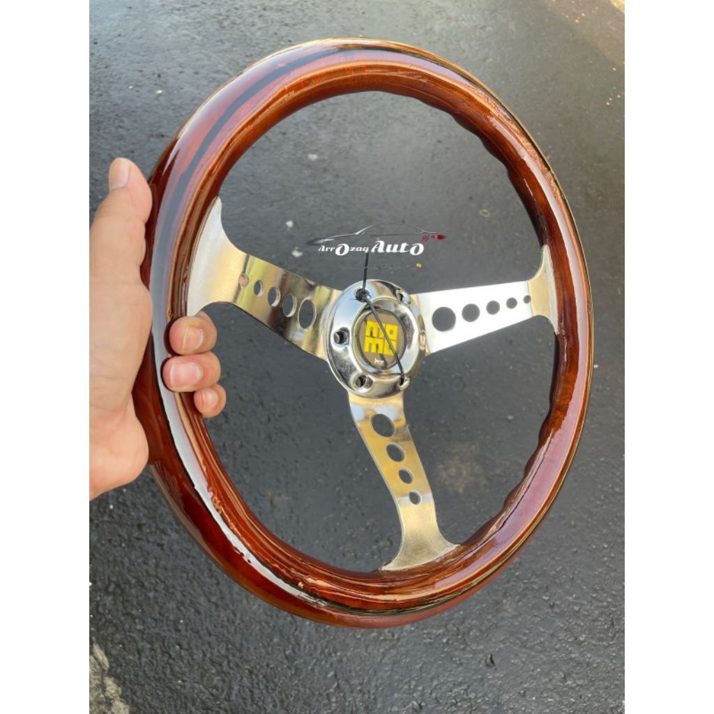 Setir kayu new  R14"  semi celong