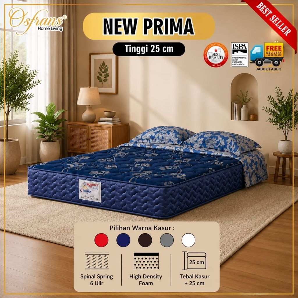 Guhdo Springbed New Prima - Hanya Kasur / Mattress SPRING BED 90 X 200 100 X 200 120 X 200 140 X 200