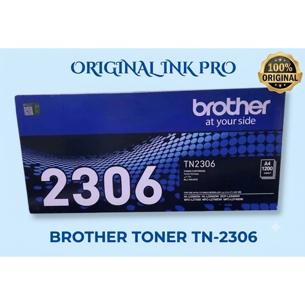 Toner Brother TN 2306 Original Black printer HL-2360DN HL-2365DW DCP-L2540DW MFC-L2700D MFC-L2700DW 