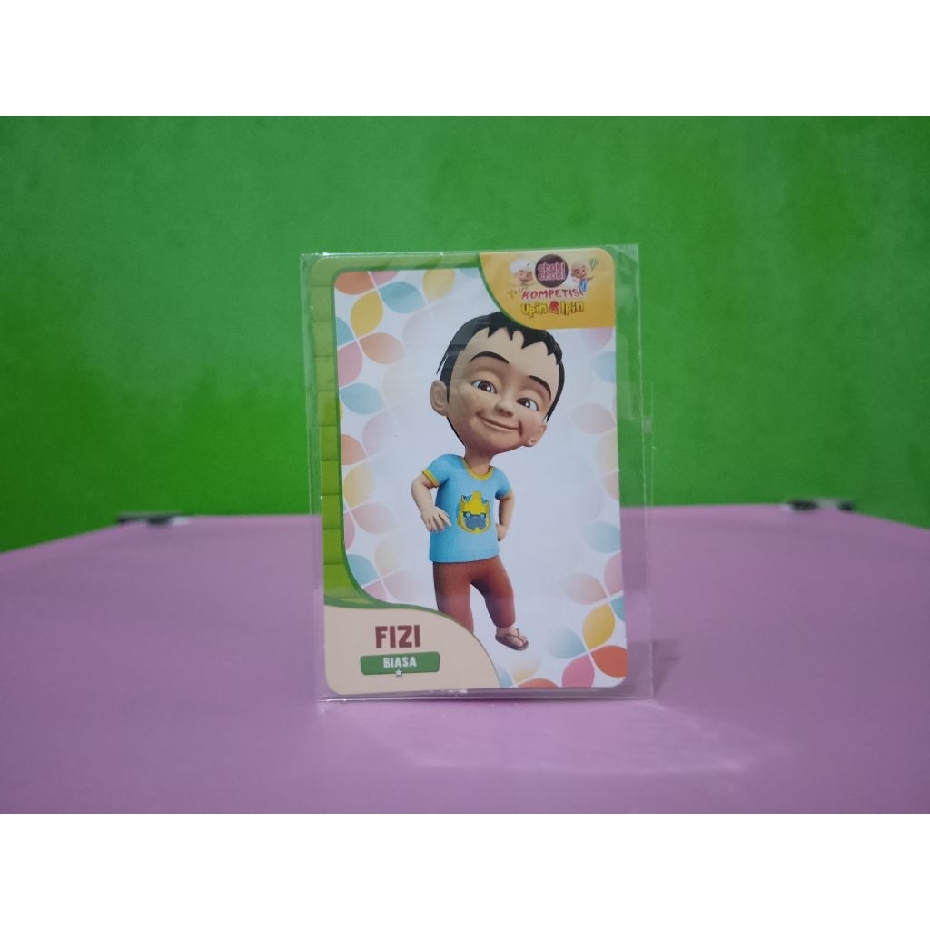 Kartu AR Card CHOKI-CHOKI x KOMPETISI UPIN & IPIN - FIZI - Biasa Murah Retro Vintage Rare Koleksi Ma