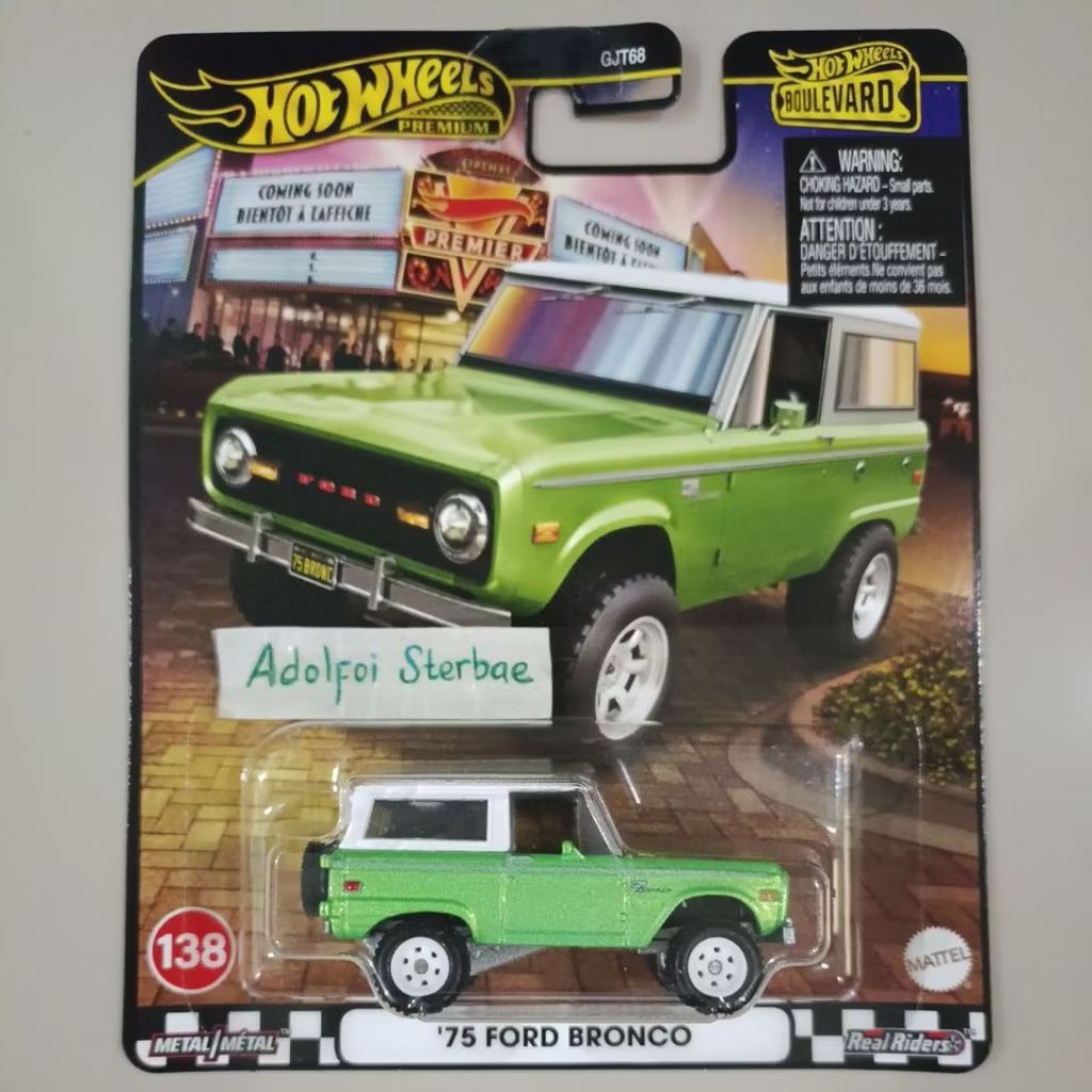 hotwheels hot wheels premium '75 Ford bronco edisi boulevard 138 metal real riders ban karet
