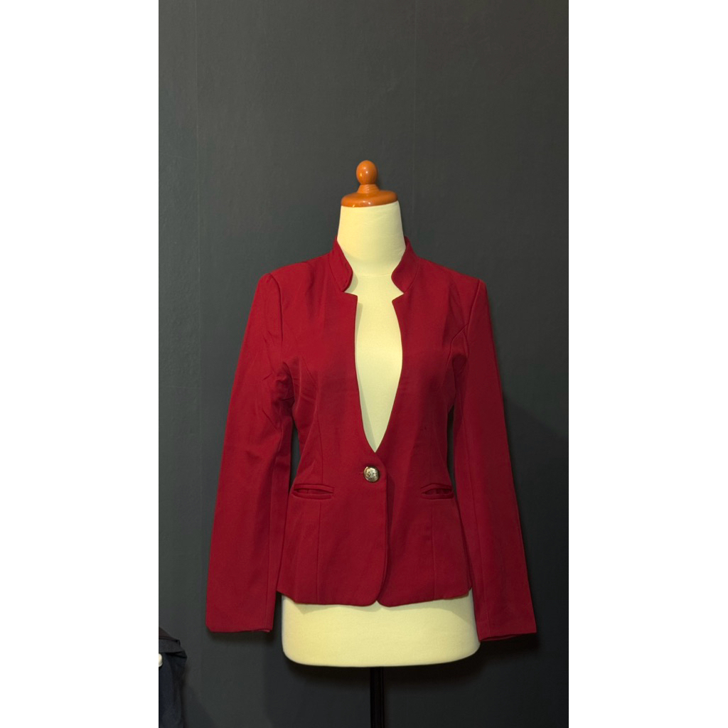 PRELOVED - Blazer Merah Tua Formal Semi Formal Ukuran M to L Blazer Kantor Second Murah