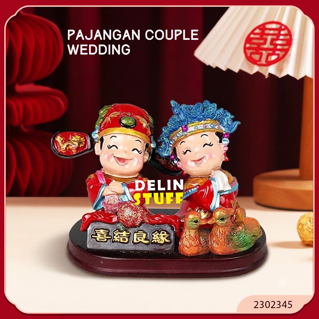 Patung Pajangan Couple Chinese Wedding Pajangan Couple Sangjit Set Dekorasi Sangjit (2302345)