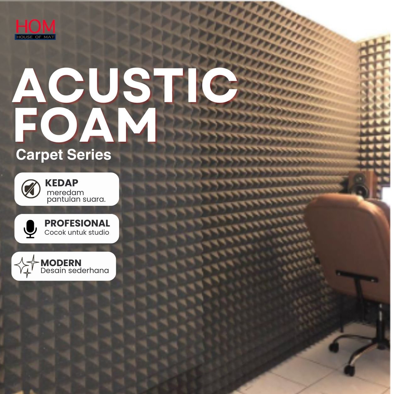 BUSA PEREDAM RUANGAN MODEL PIRAMID / AKUSTIK FOAM PIRAMID