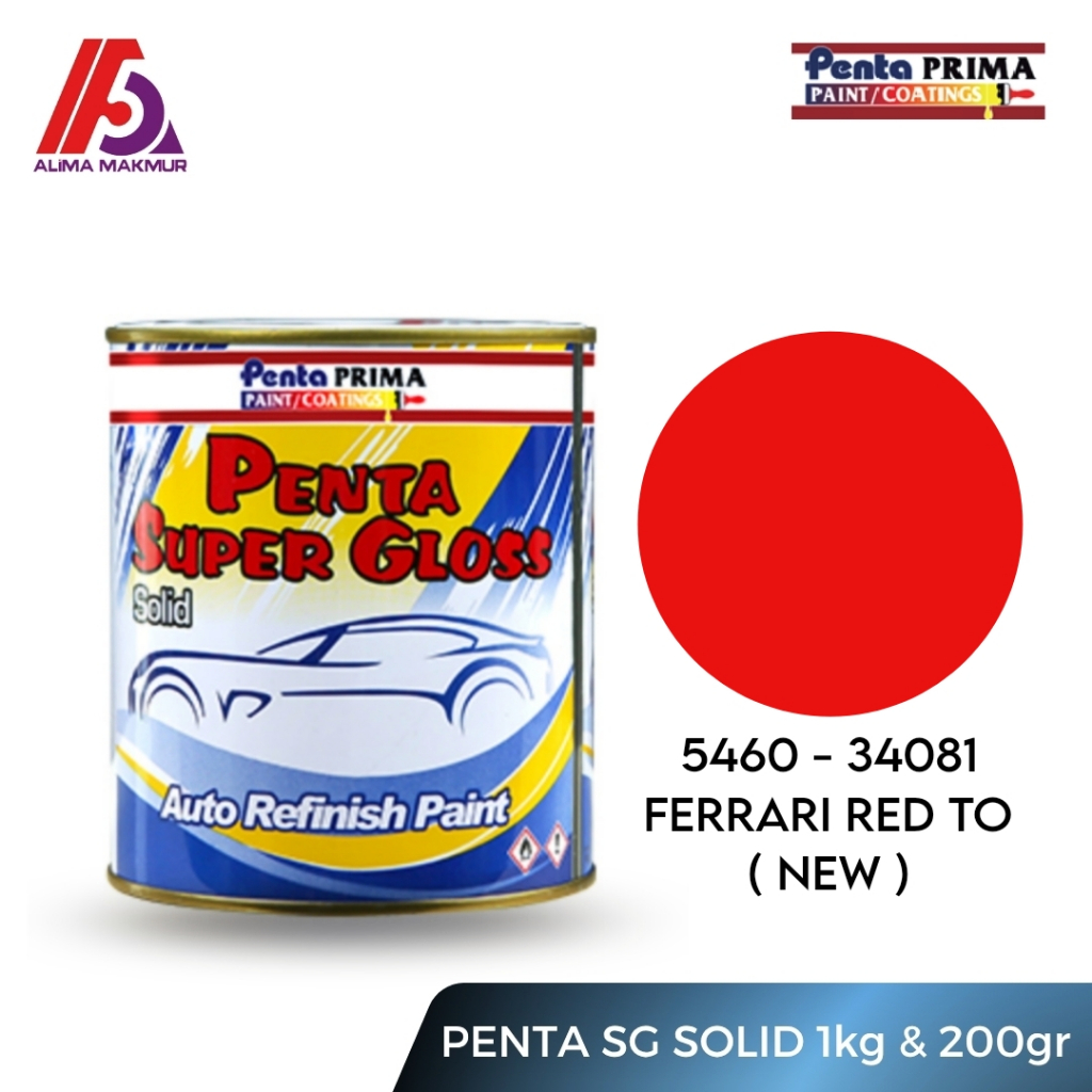Penta Super Gloss 34081 Ferrari Red To New 1kg dan 200gram / Cat Ferrari Red To / Cat Duko Merah