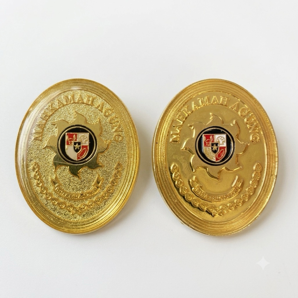 Pin Mahkamah Agung Akrilik Magnet Bahan Logam Lapisan Resin