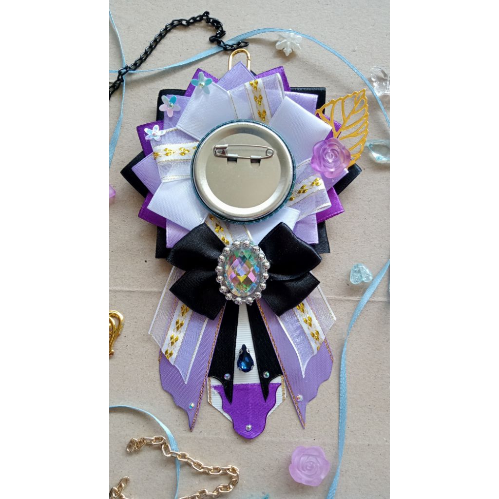 Rosette Itabag Oshikatsu Ungu Putih DIY Keychain