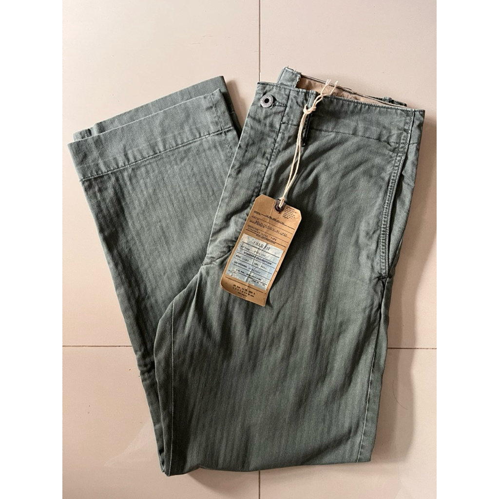 Chino Double RL HBT Olive Vintage Washed Field Pants Polo RRL NEW