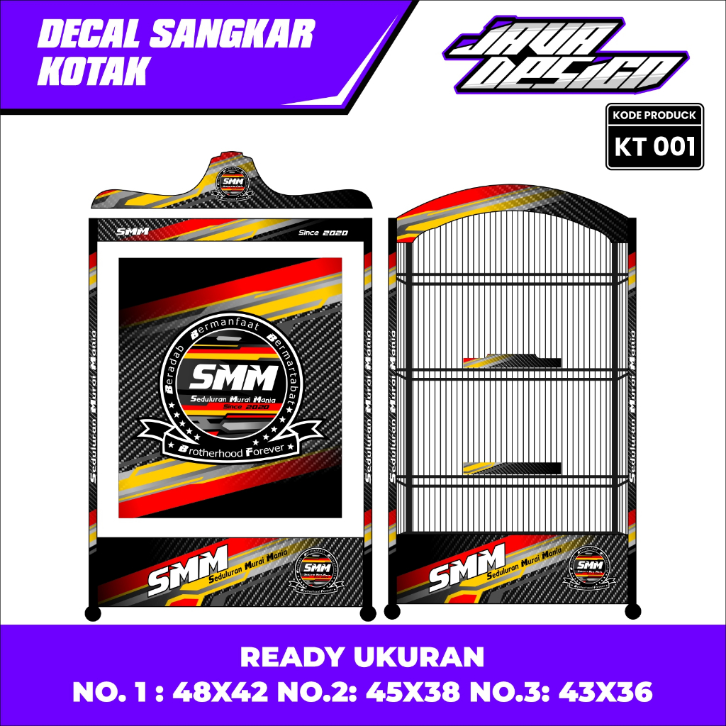 Stiker Sangkar Kotak Decal Sangkar Burung Model Terbaru Motif SMM