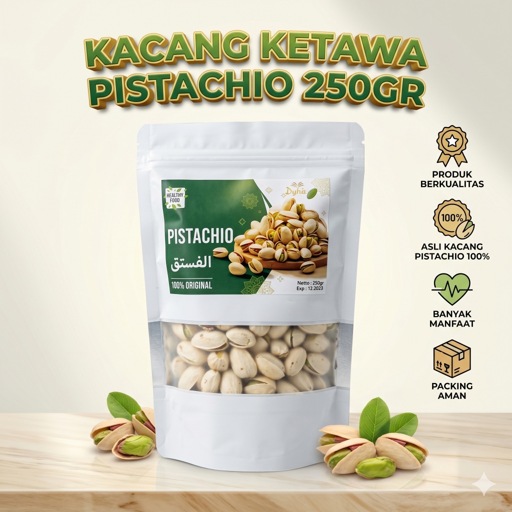 PISTACHIOS 250GRAM / Kacang Pistachio Arab Fustuk Murah Roasted / Oleh Oleh Haji dan Umroh