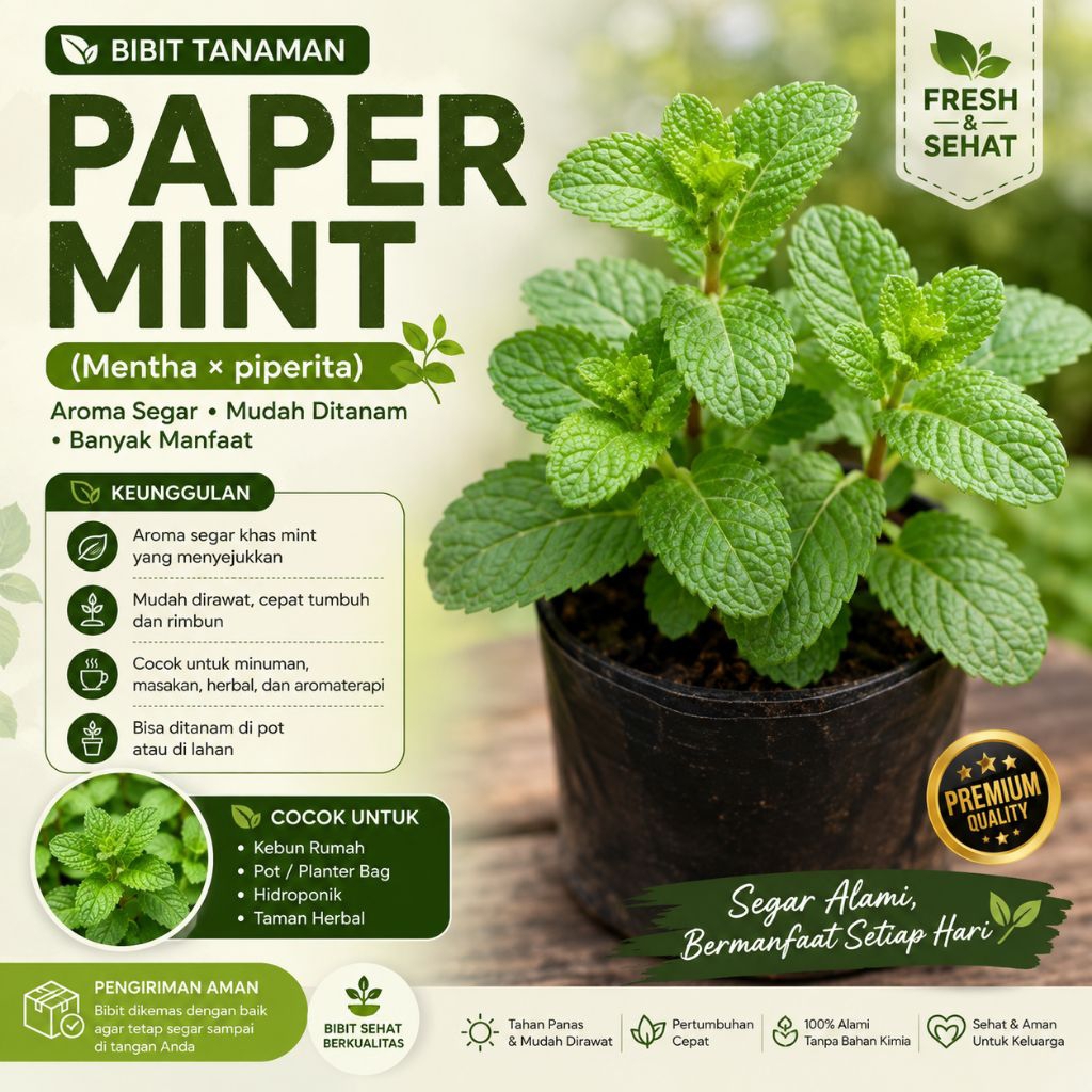 bibit papermint/ bibit papermint siap tanam/ bibit papermint siap tanam