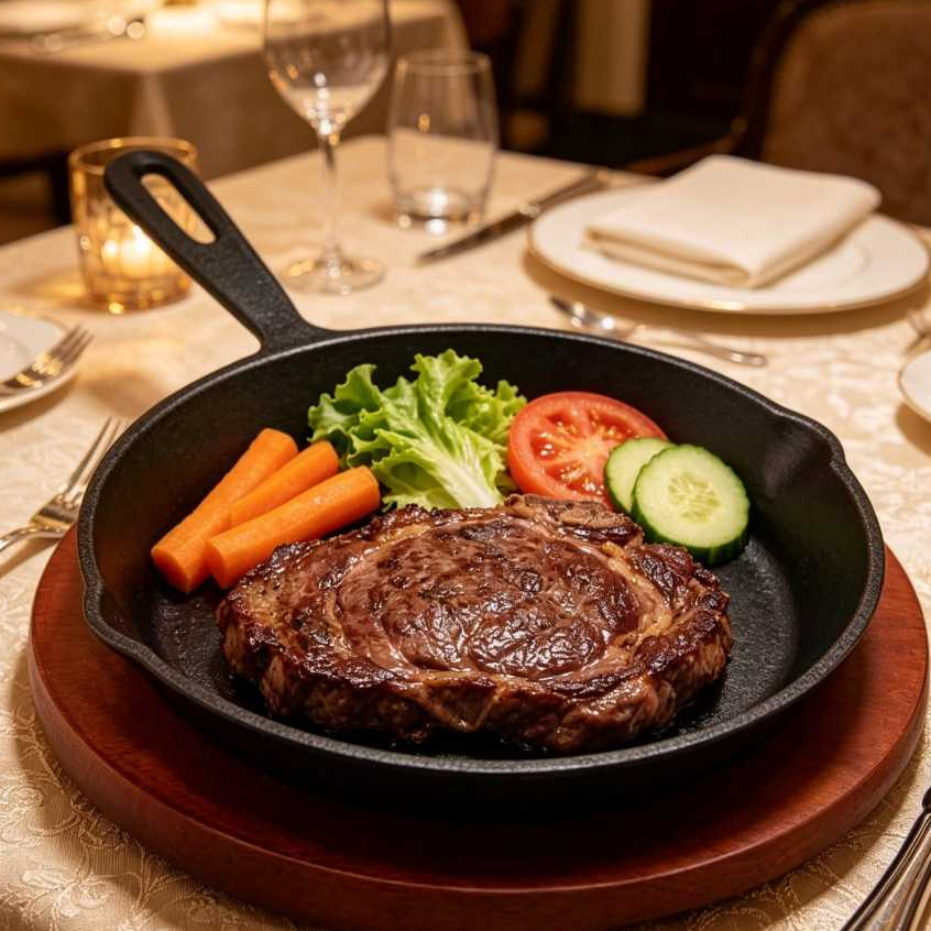 Cast Iron Skillet Pan Hot Plate Steak 20 cm Medium Tatak Kayu