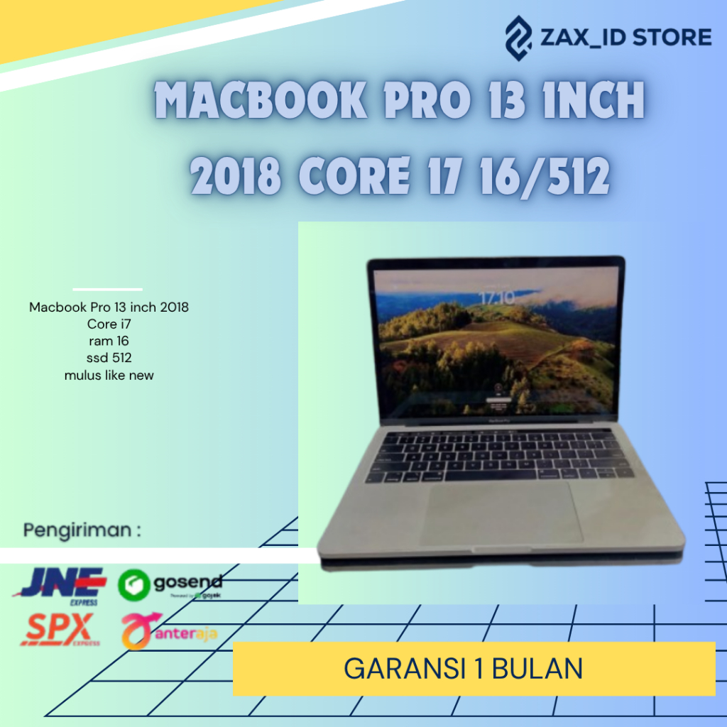 MACBOOK PRO 13 inch 2018 CORE i7 16/512