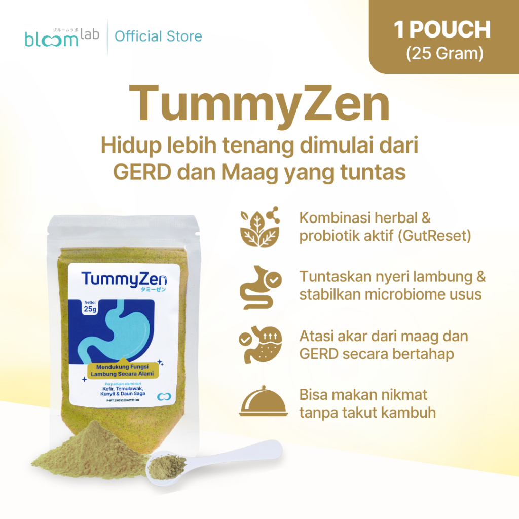 tummyzen BloomLab – Probiotik Alami + Herbal, Solusi Nyaman untuk Lambung Sensitif