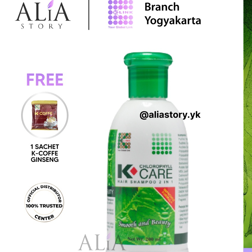 K-CARE Chlorophyll - Hair Shampoo 2 in 1 (200 ml) Sampo Klorofil Original by Alia Story K-Link Yogya