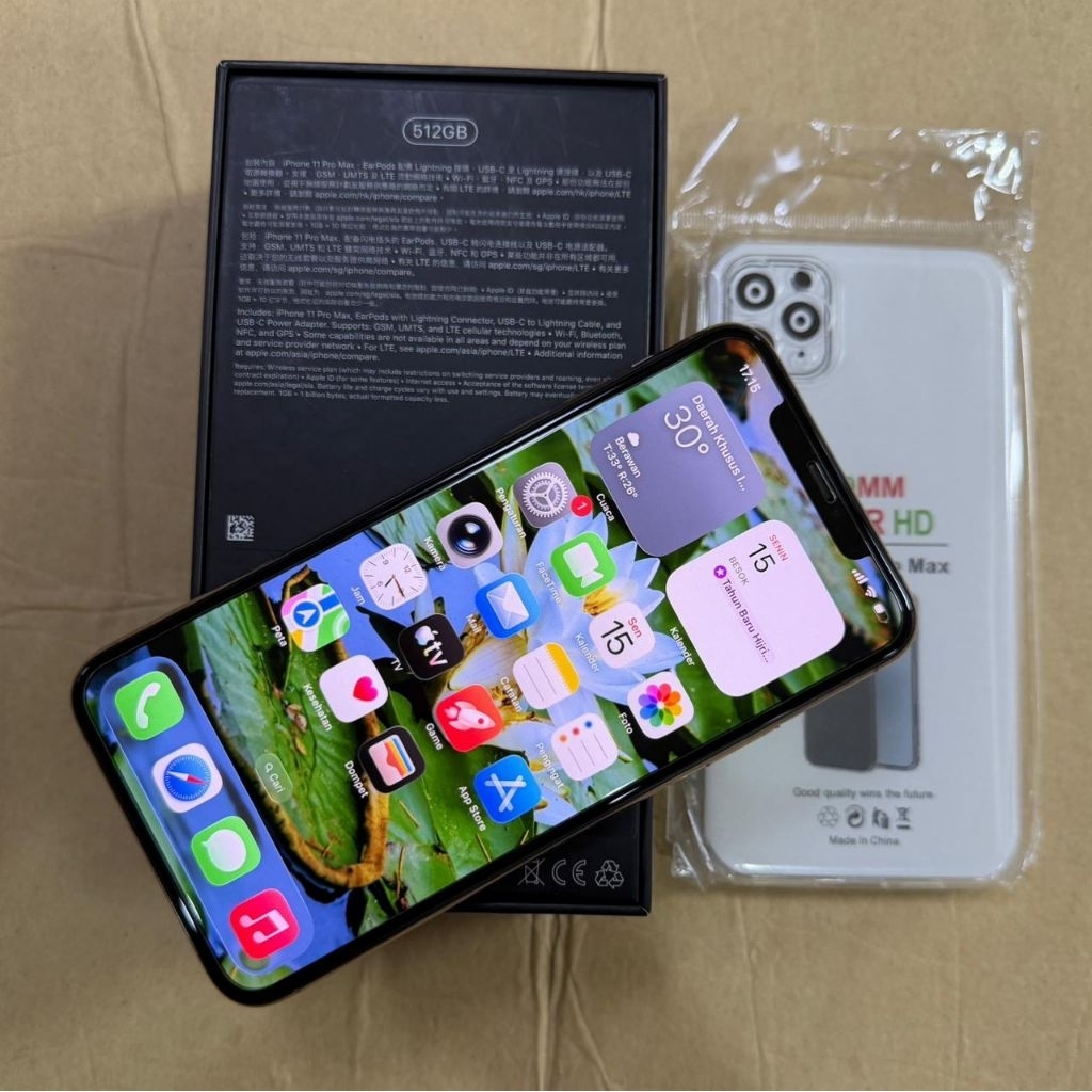 Iphone 11 Pro Max 512GB Fullset Box Original Mulus Sehat Bawaan