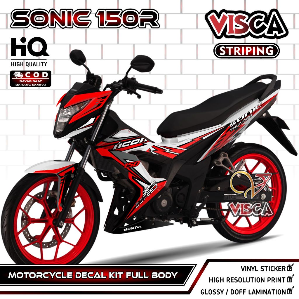 Decal Sonic 150R Full Body - Stiker Sonic 150R Full Body - Dekal Sonic 150R Full Body - Striping Son