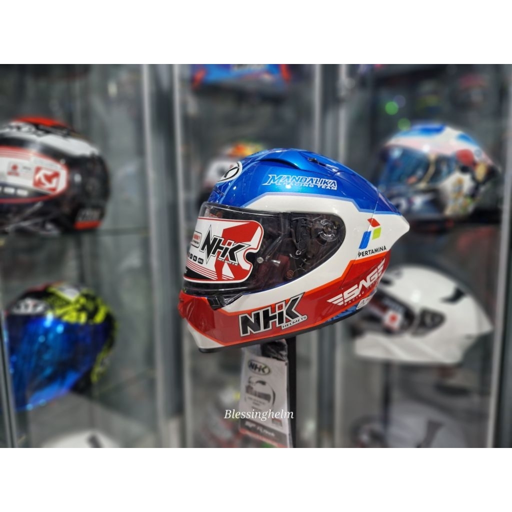 NHK GPR TECK STREET MOTIF SE MANDALIKA  VISOR FLAT HELM FULL FACE OIGINAL