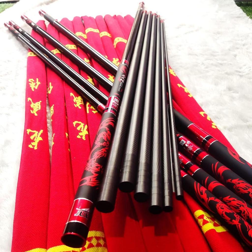 Joran Tegek Pancing Ikan Juxing 270-720 Karbon Material Carbon Warna Hitam Merah Ukuran 360-720 cm R