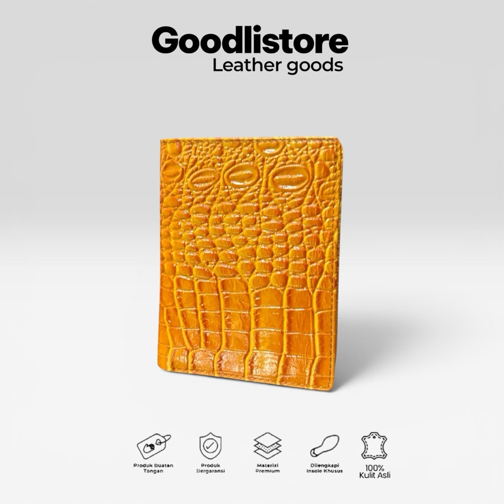 Dompet pria bahan kulit asli Model 3/4 motif buaya