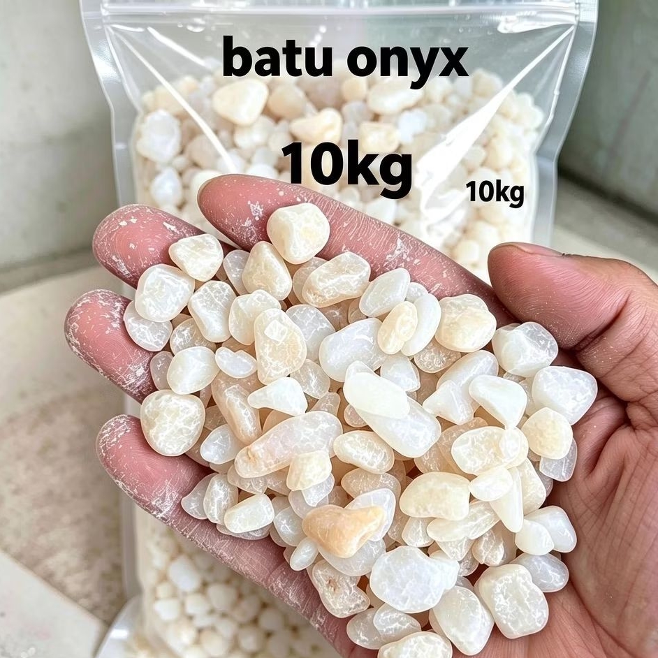 10kg batu onyx/batu krikil putih/batu sikat putih/Batu hias/batu akuarium