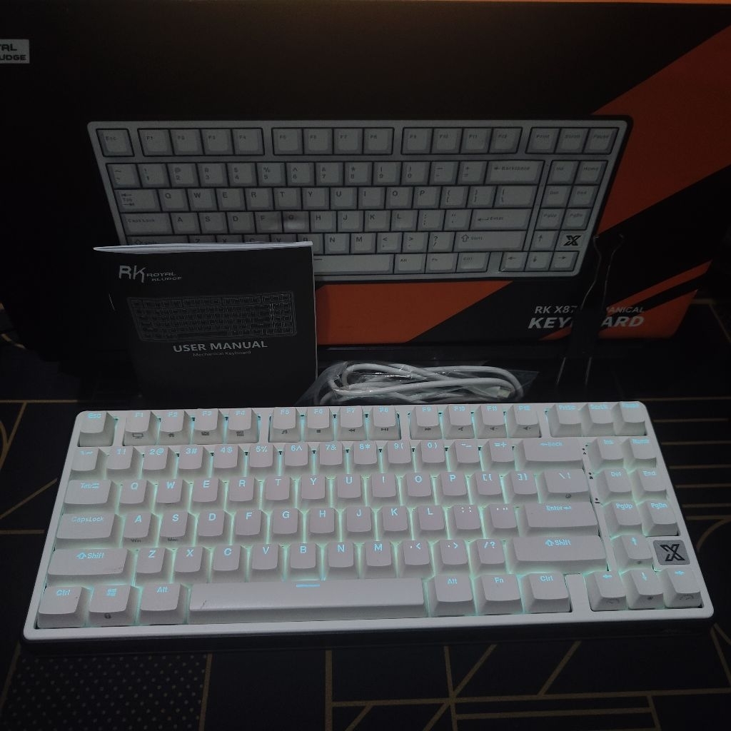 RK Royal Kludge RK X87 Wired Gaming Keyboard Computer - Black Night, Creamy Switch