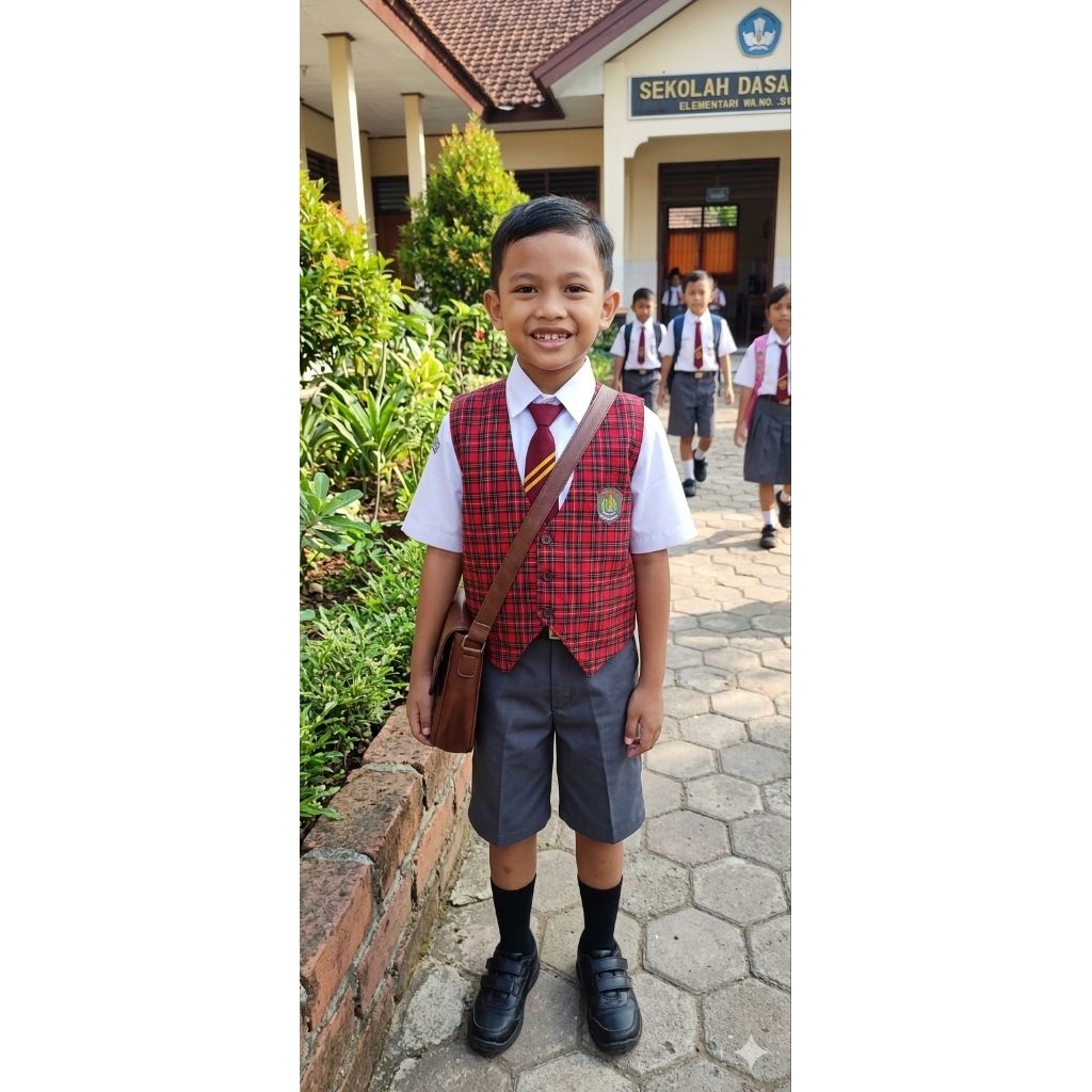 rompi sekolah SD MI polos &kotak kotak