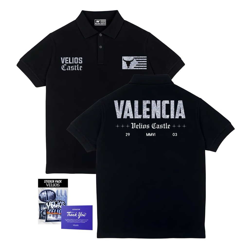 Poloshirt - Valencia Glitter | CVC Pique Hexagon 24s | VELIOS
