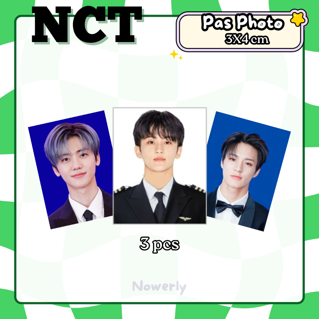 NCT DREAM Pas Photo 3x4 3PCS ID PHOTO NCT KPOP MARK LEE CHENLE JISUNG Unofficial