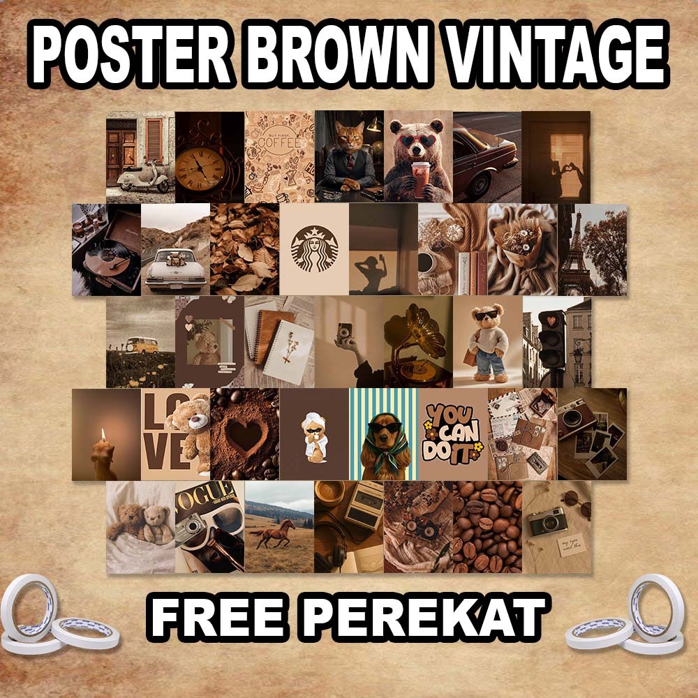 Poster Dinding Aesthetic Isi 48 Paket Bundle Poster Hiasan Dinding Kamar