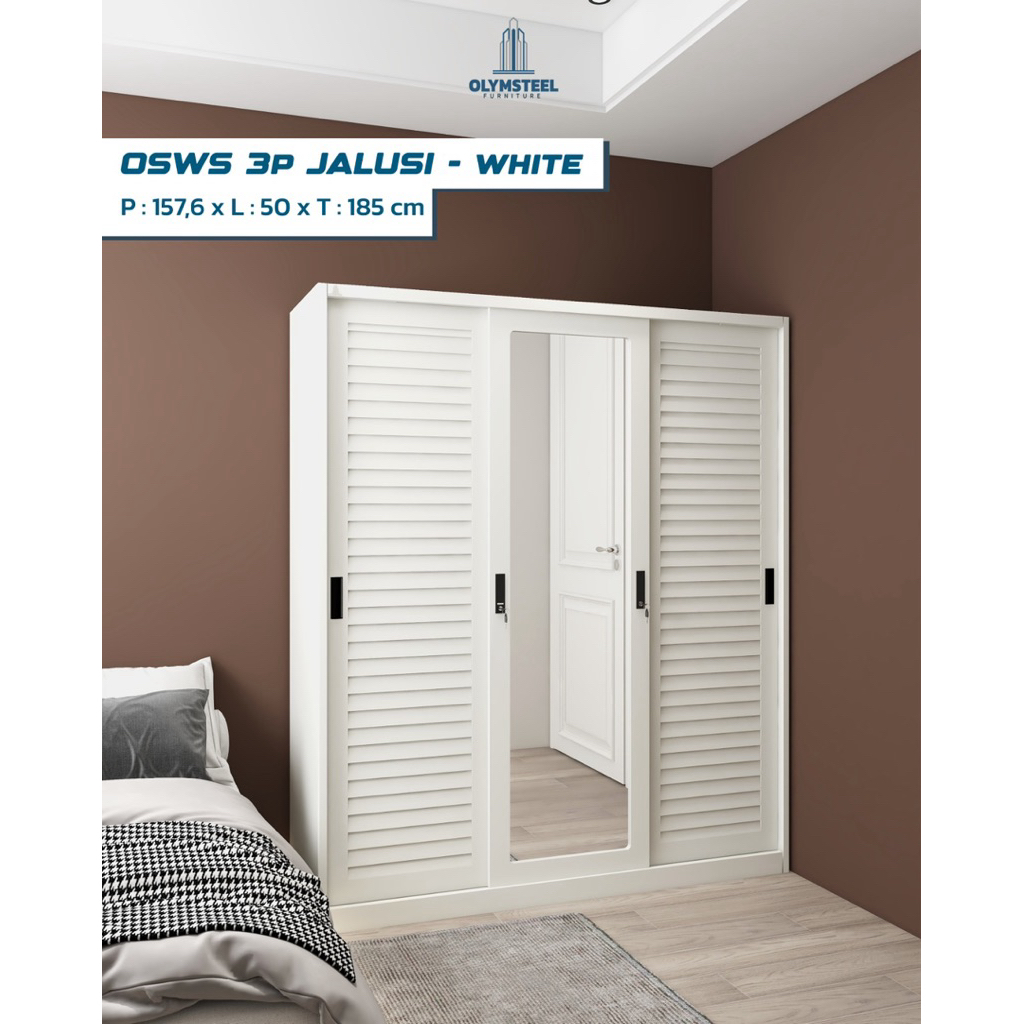lemari pakaian besi jumbo jalusi osws olymsteel
