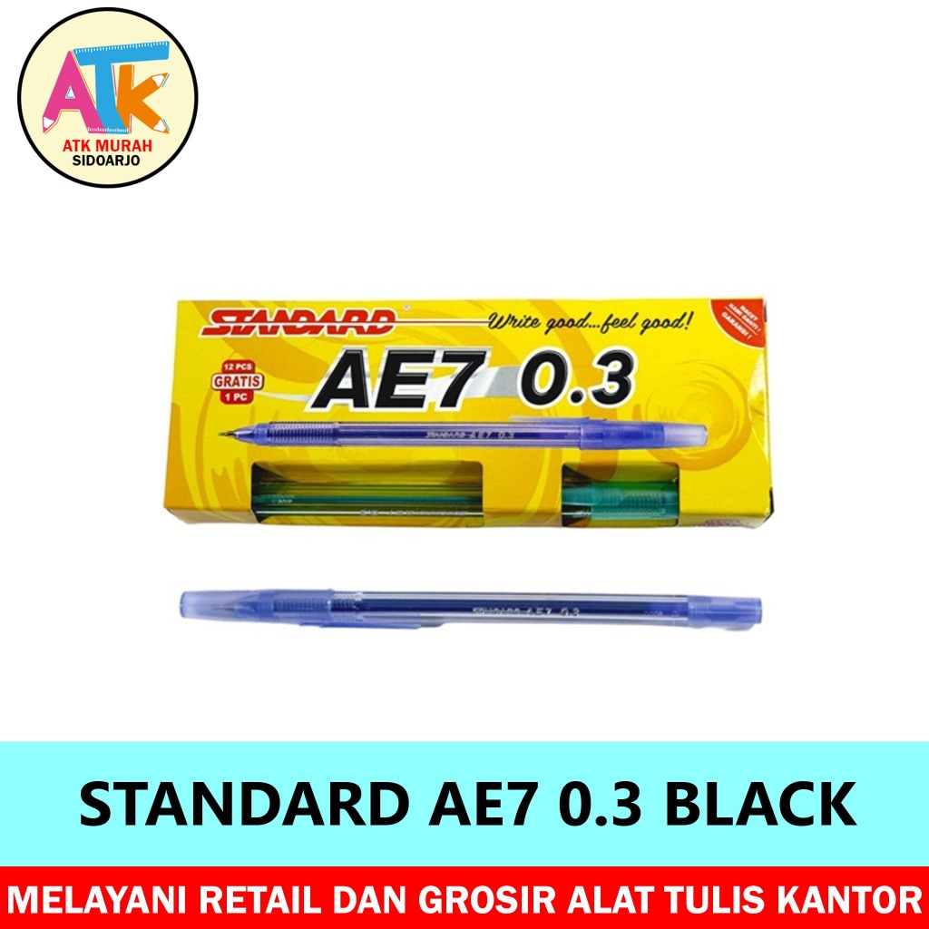 PULPEN BOLPOIN STANDARD AE7 0.3 HITAM