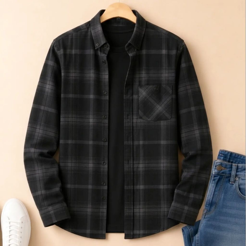 F2D Kemeja Flanel Soft Blue Premium Best Seller / flanel/hem pria/ flanel pria/ kemeja flanel/ eight