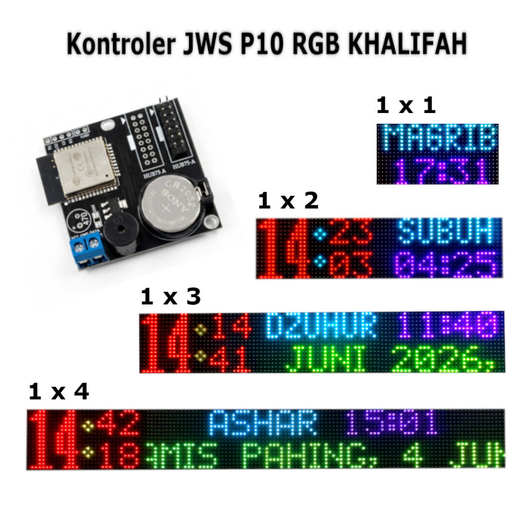 Kontroller Jam Waktu Sholat JWS Khalifah Controller Jam Jadwal Sholat  Masjid Panel P10 RGB