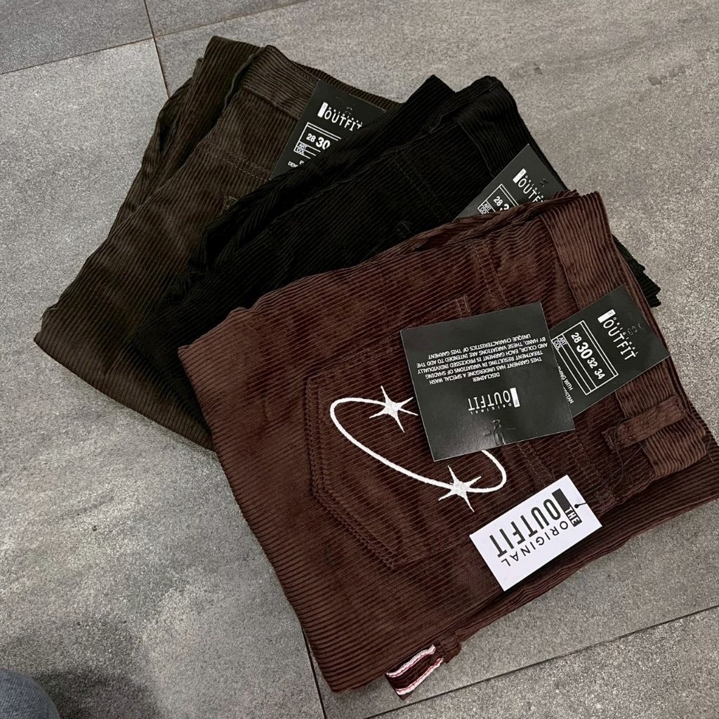 CELANA PANJANG BAGGY CORDUROY PREMIUM MODEL BASIC SELVEDGE
